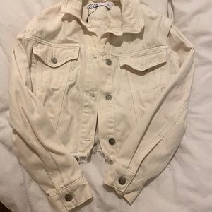 CROPPED DENIM vanilla JACKET from Zara